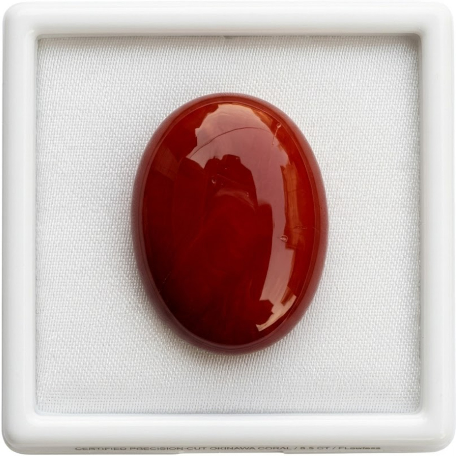 Image of Eryvex Astrological 7.25 Ratti Certified Moonga Oval Stone Coral Brass