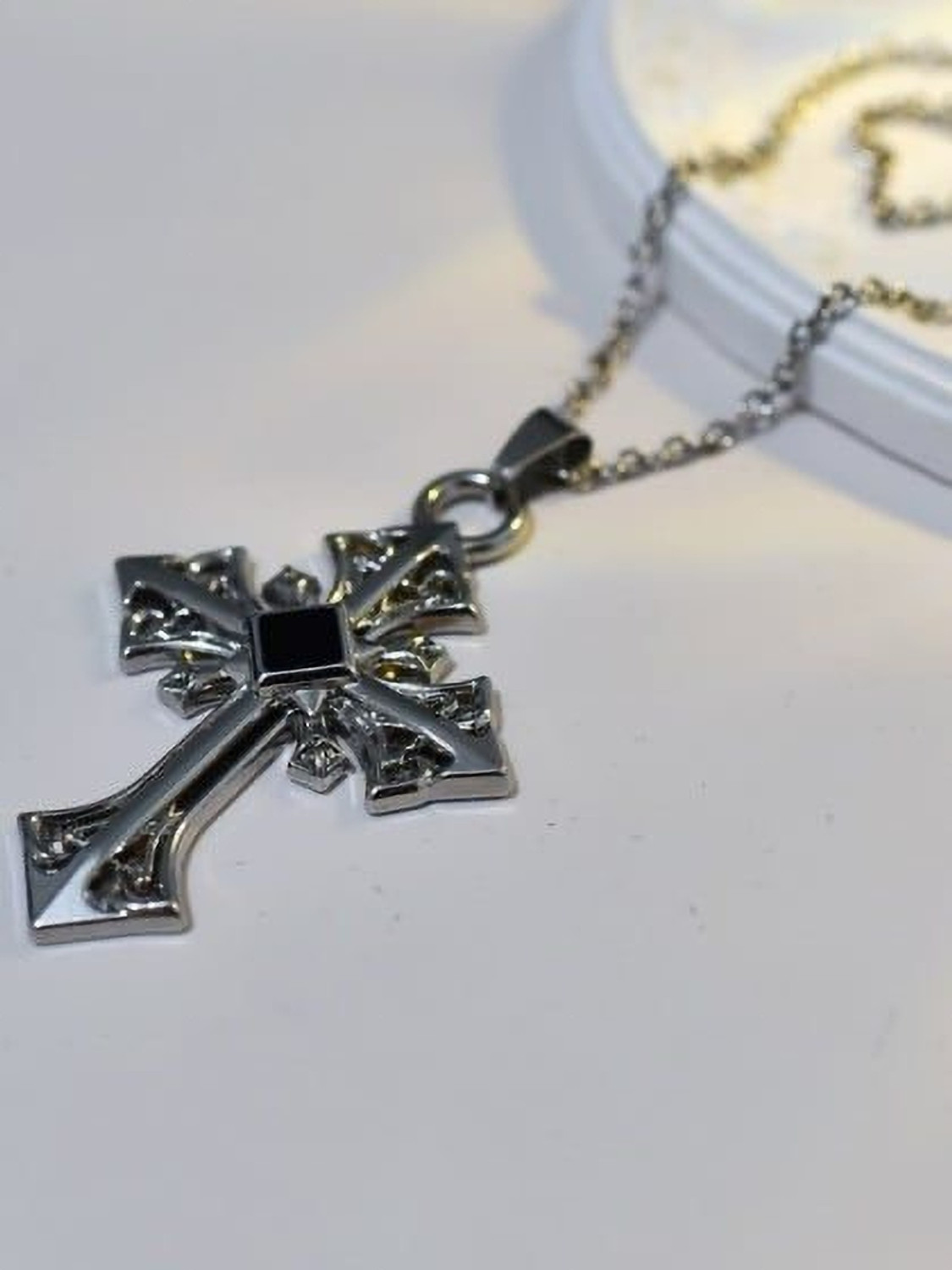 Image of Ennyg acessories Silver Crystal Stainless Steel, Steel, Alloy, Crystal Pendant