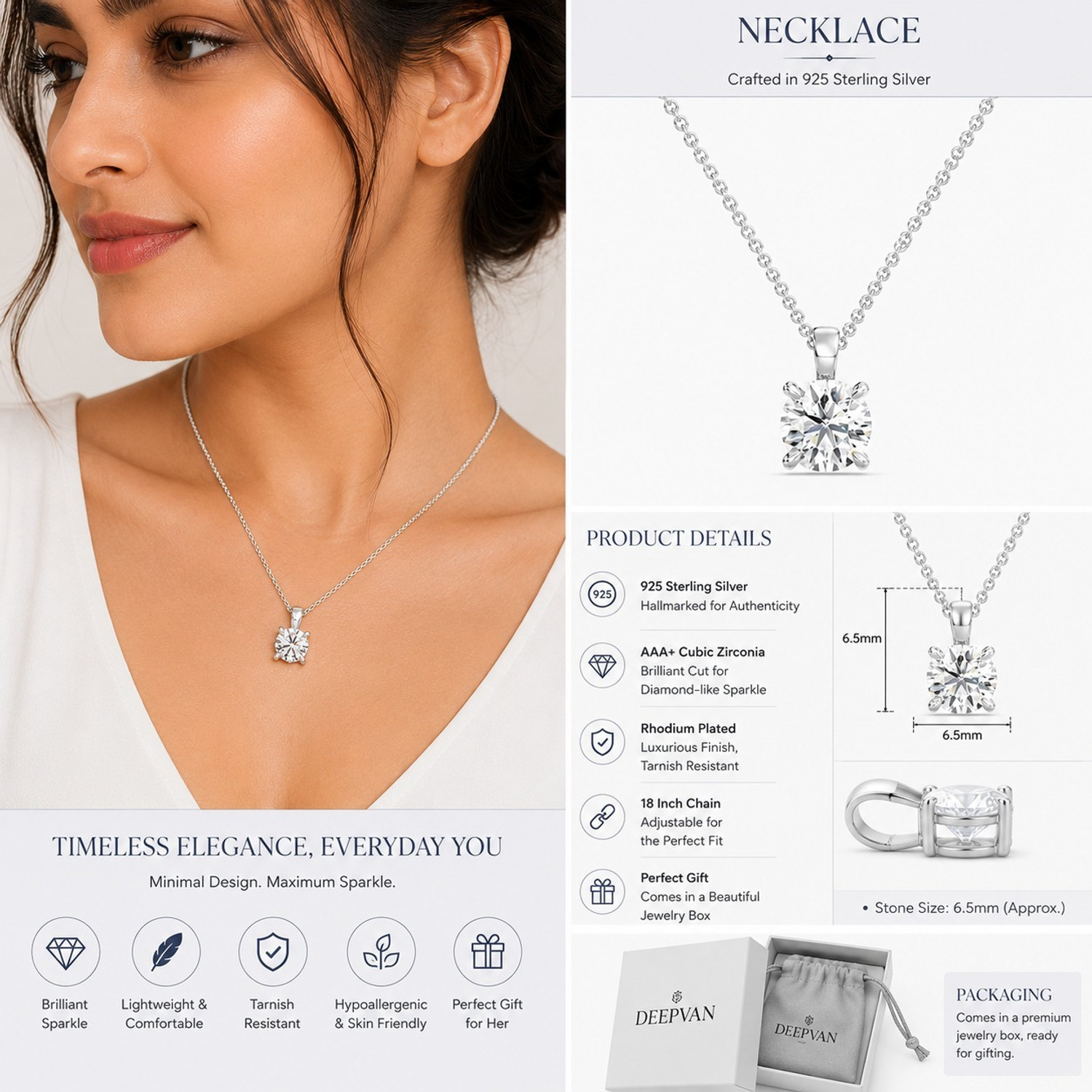 Image of RAGABANDHA DESIGN STUDIO Zircon Silver Pendant Set
