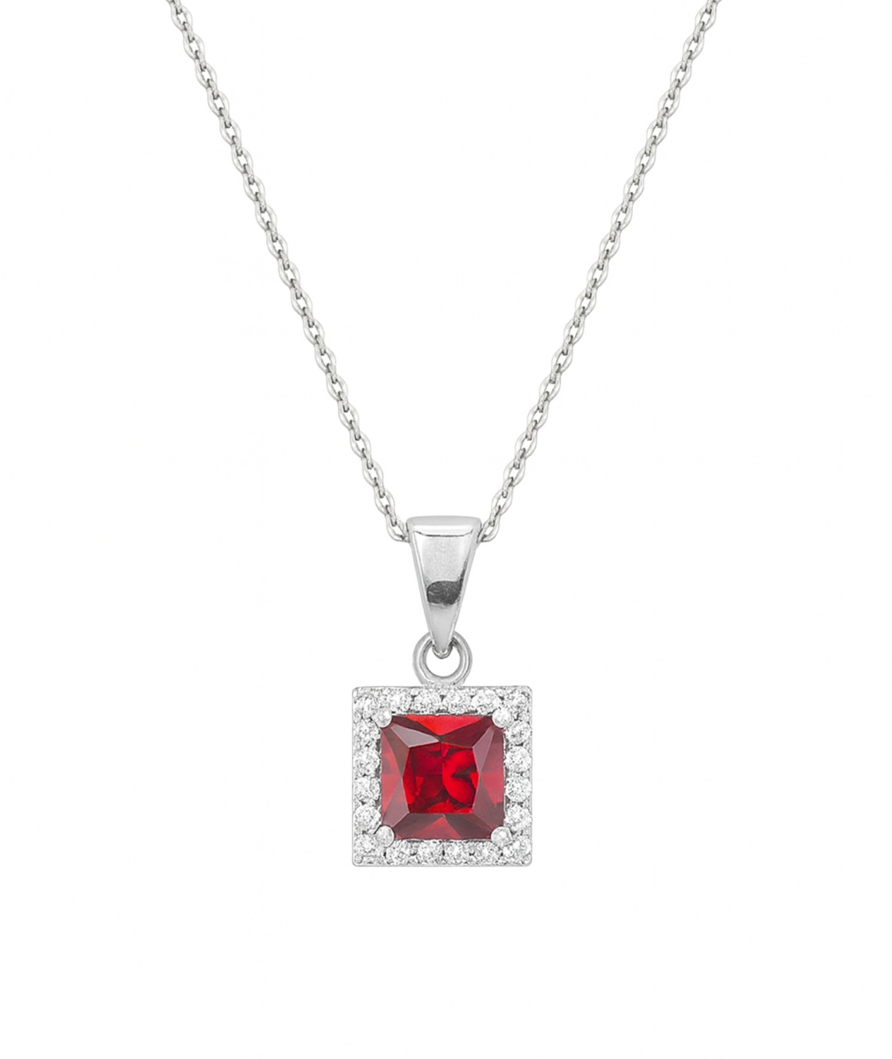 Image of Zarkan Rhodium Cubic Zirconia Sterling Silver Pendant