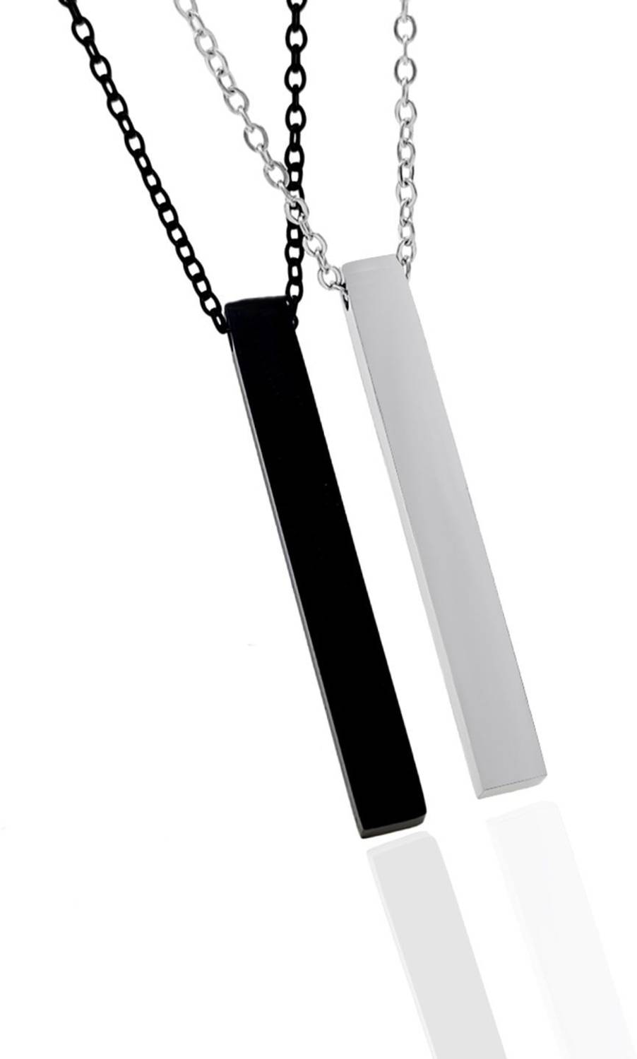 SAIIZEN Silver-Black Stainless Steel Locket Pendant Set - Image 3