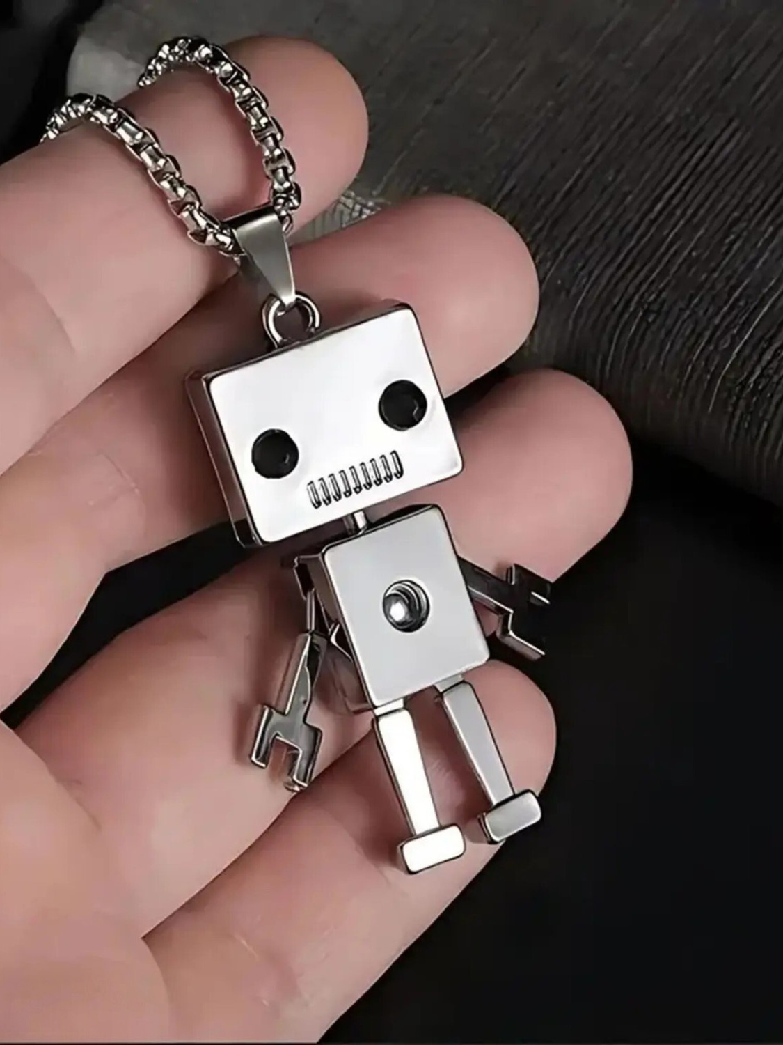 Image of kazare robot locket |men pendant | boys pendant | chain lockets for men Rhodium Alloy Locket Set
