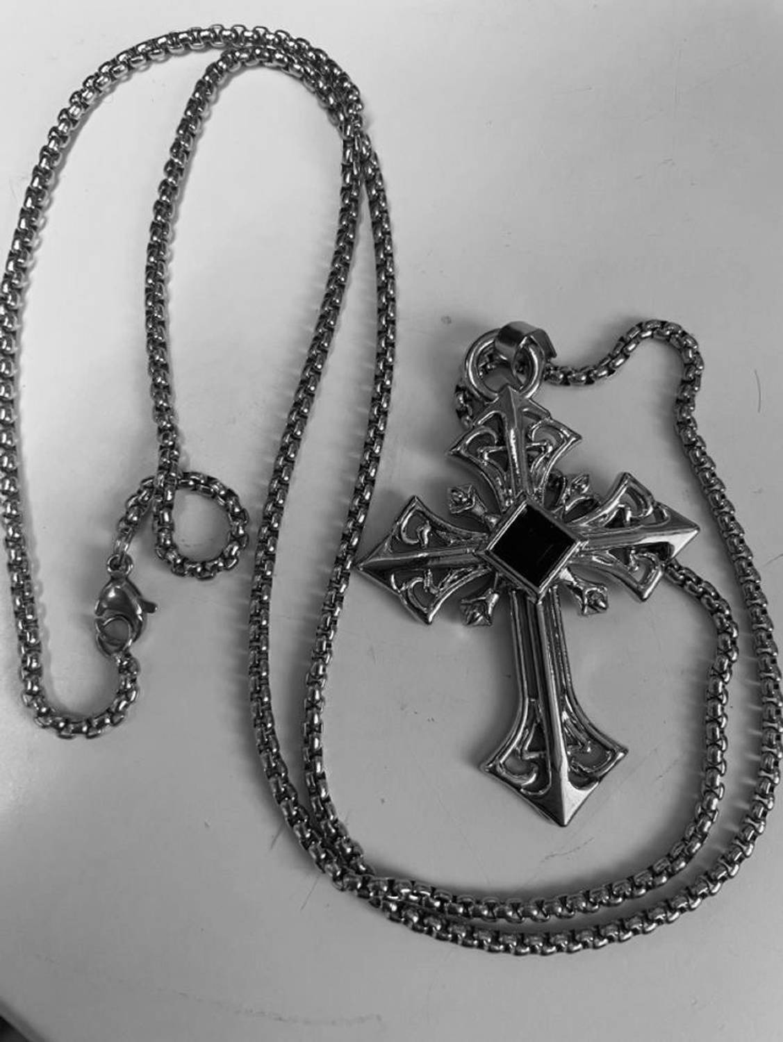 Ennyg Silver Crystal Stainless Steel Alloy Pendant