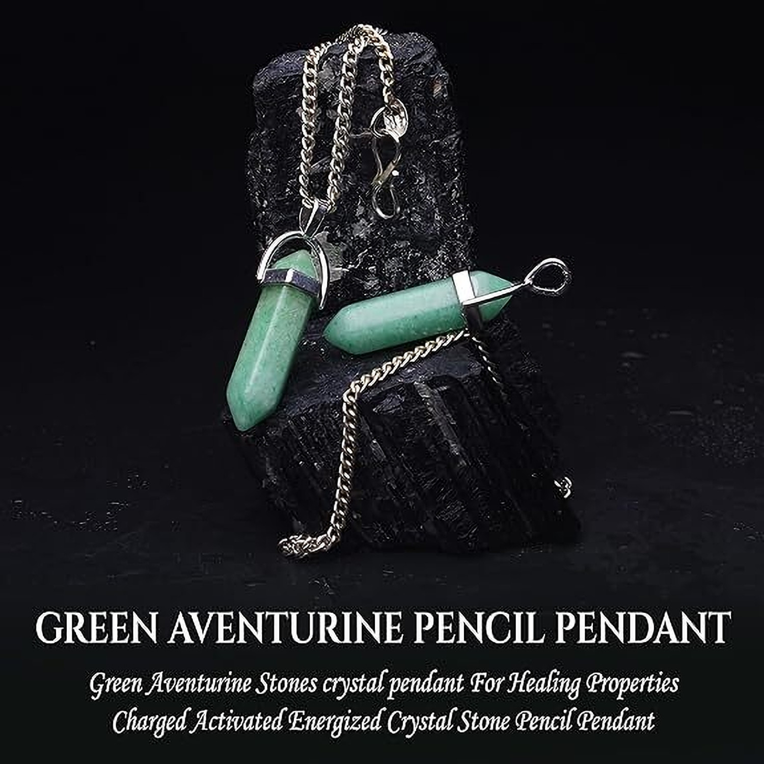 Image of VIBESLE Charged Activated Energized Crystal Stone Pencil Pendant Crystal Stone Pendant