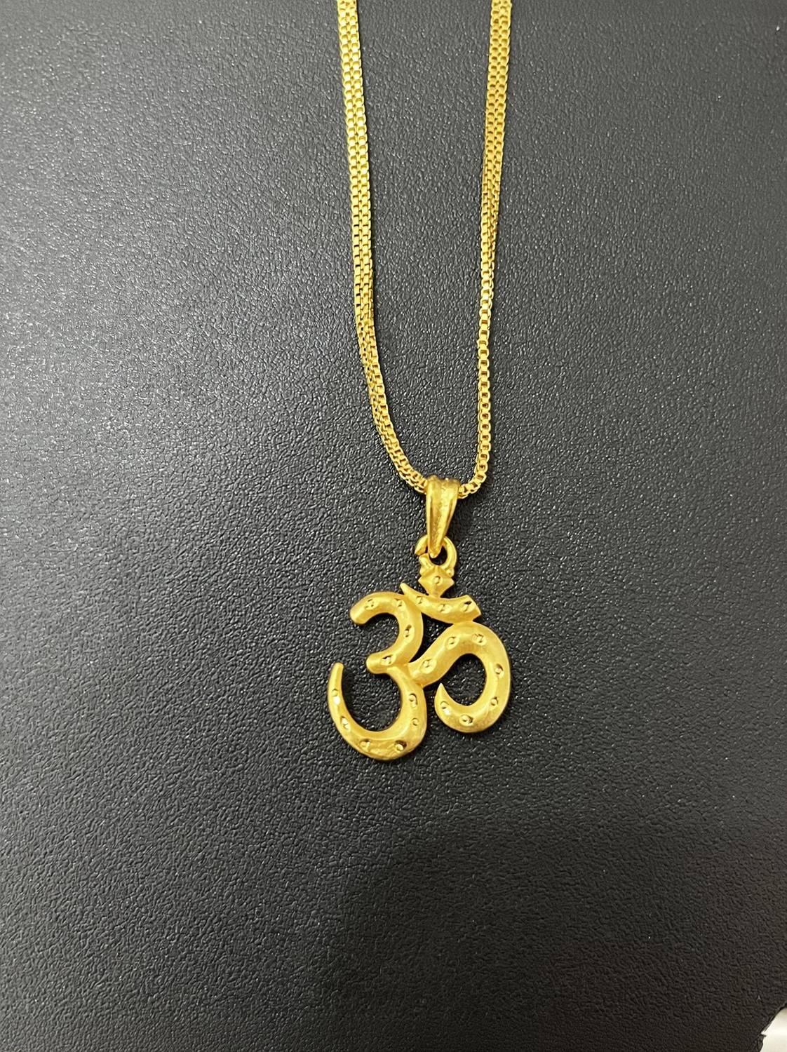 AnshEnterprises Om Namah Shivay Unic Chain Locket Temple Hindu God Jewellery for Men/Women Gold-plated Crystal Brass Locket