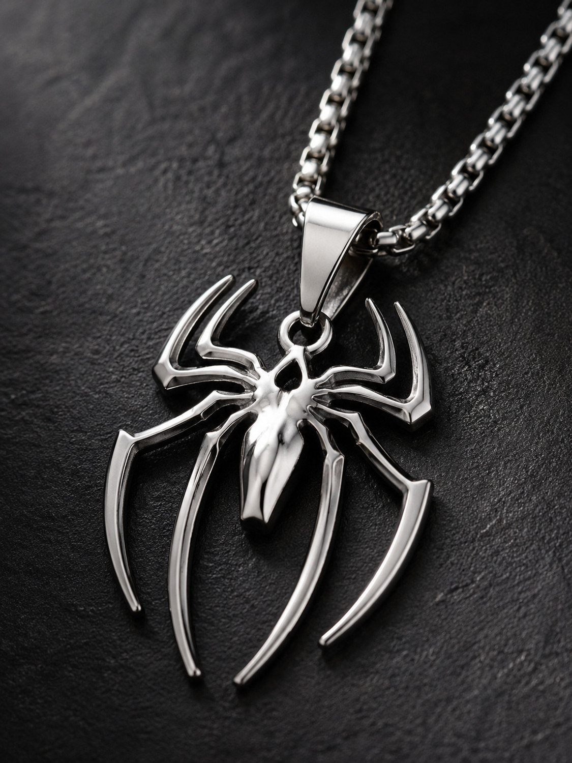 Image of Thenexcart Spider Design Stainless Steel Pendant Necklace for Men & Boys Stainless Steel