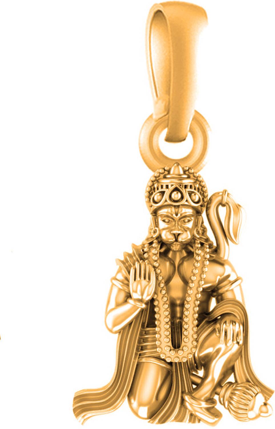 Akshat Sapphire 22 Ct Gold Plated Silver (92.5% Purity) God Hanuman Pendant Gold-plated Sterling Silver Pendant