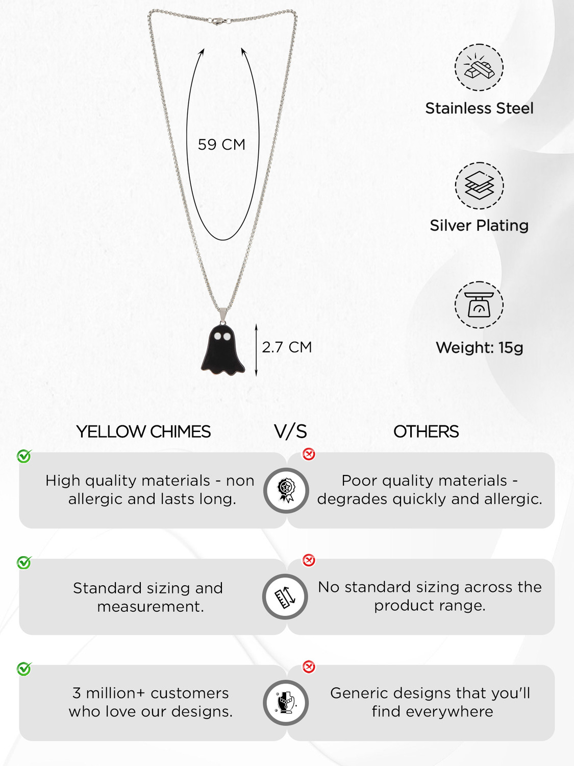 Image of YELLOW CHIMES Chain Pendant for Men Brass