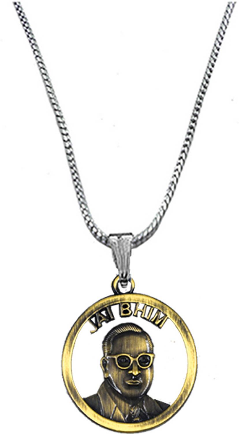 AFH Dr. Babasaheb Ambedkar Jay Bhim Bronze Snake Chain Pendnet for Men and Women Metal Pendant