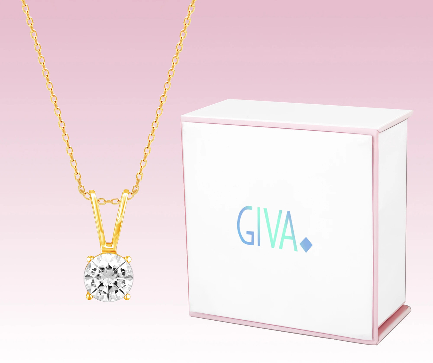 Image of GIVA 925 Silver Golden Zircon Pendant |Lifetime Plating|6 Month Warranty Gold-plated Zircon Sterling Silver