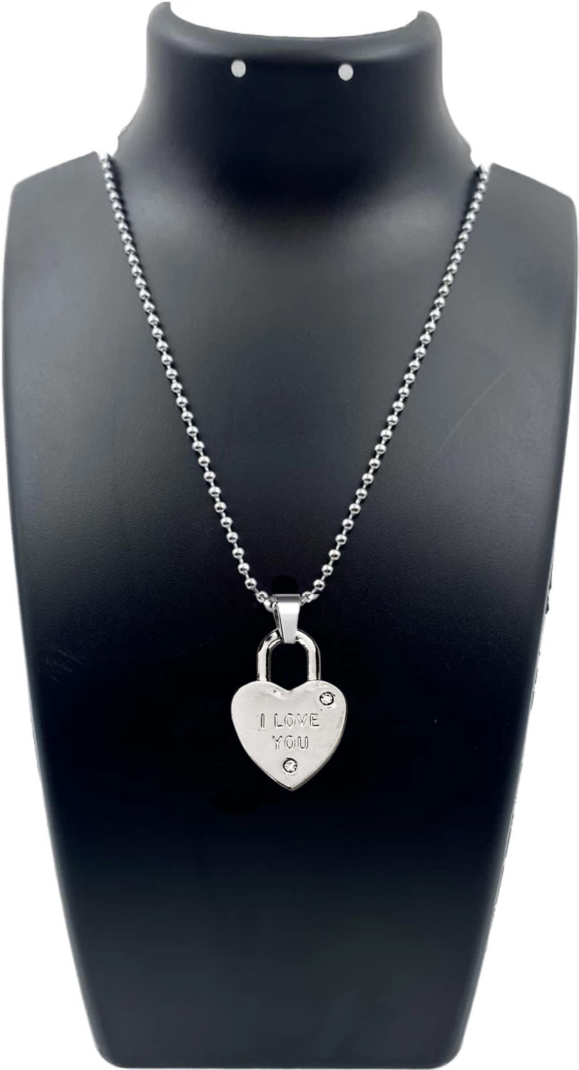 Image of Sullery I Love You Valentine Special Heart Couple Pendant Stainless Steel Pendant