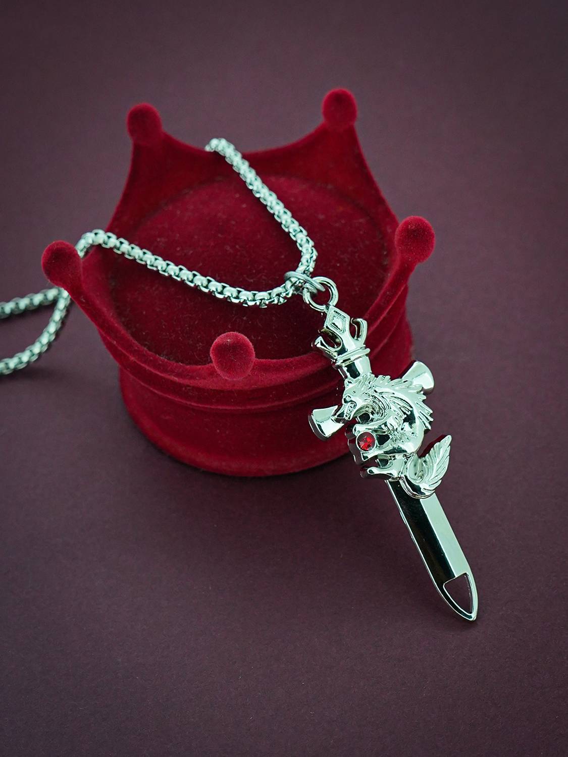 Alvira Vintage Black Tribal Sword Pendant Chain - Image 2