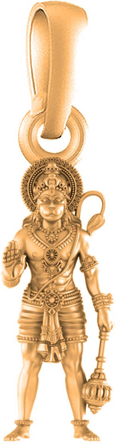 Akshat Sapphire 22 Ct Gold Plated Silver (92.5% Purity) God Hanuman Pendant Gold-plated Sterling Silver Pendant