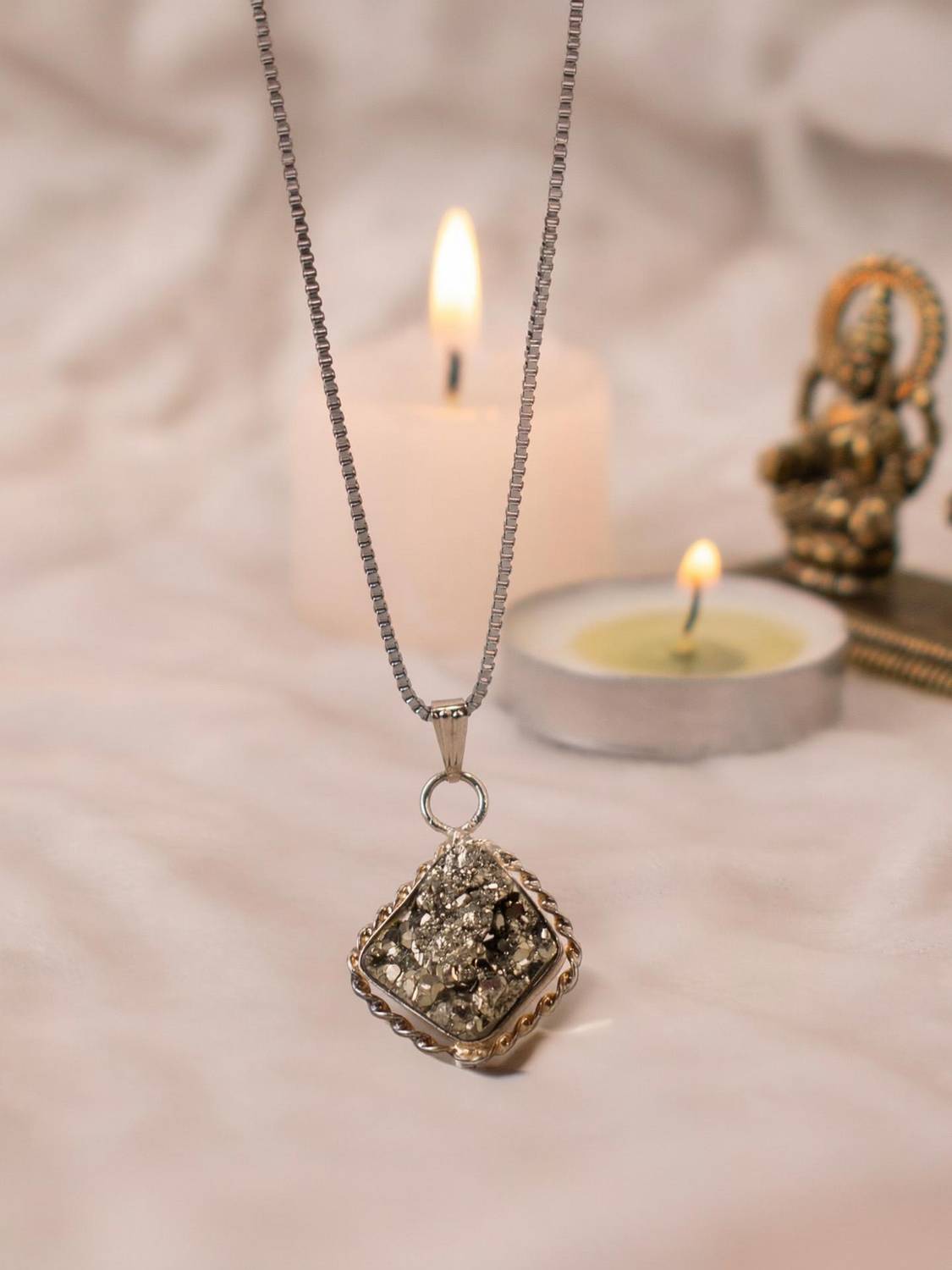 Astrotalk Raw Pyrite Stone Pendant