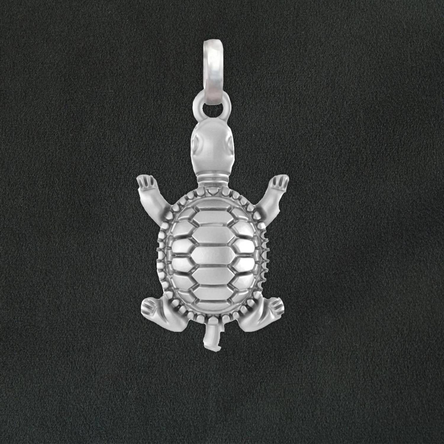 Akshat Sapphire 92.5% Pure Sterling Silver Prosperity Symbolic Tortoise Pendant For Kids & Woman Sterling Silver Pendant