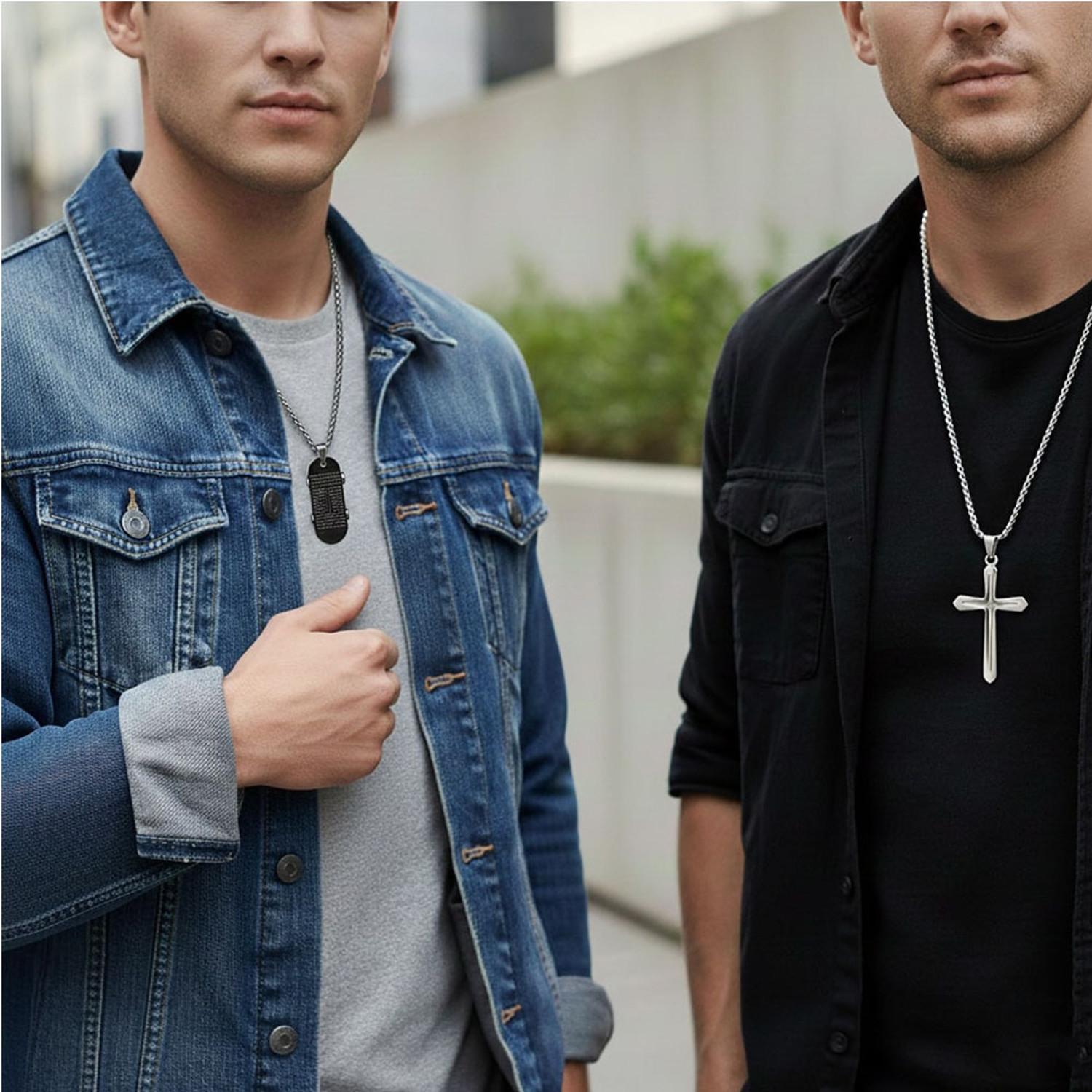 Image of impression Stainless Steel Jesus Christ Crucifix Cross Cutting Christian Pendant Silver Stainless Steel Pendant