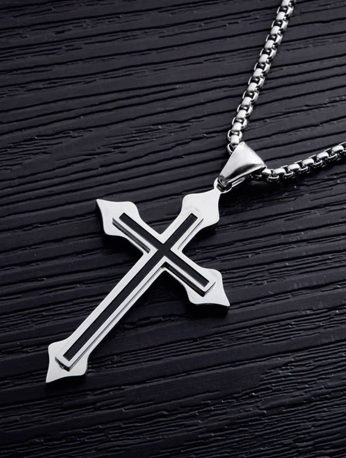 RAPPERSSHOP Jesus Cross Pendant with Box Chain - Image 5