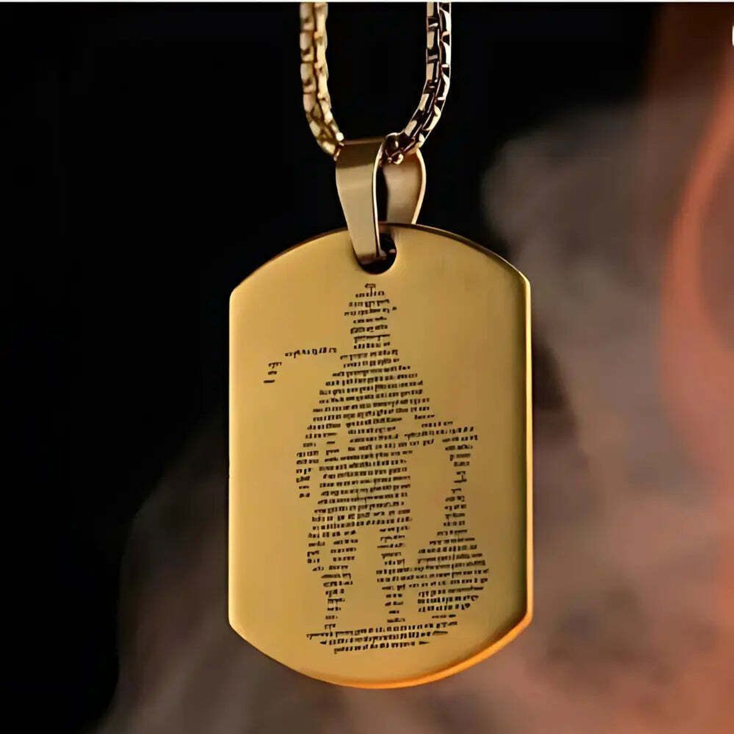Image of RAPPERSSHOP Gold Plated Hanuman Chalisa Pendant Locket with Box Chain Gold-plated Stainless Steel Pendant Set