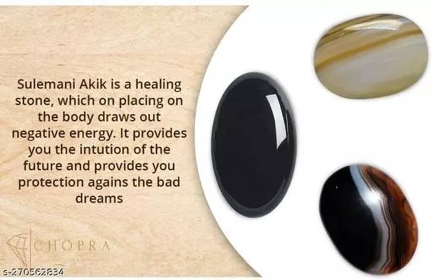 Chopra Gems Sulemani Hakik / Agate Certified Precious Stone
