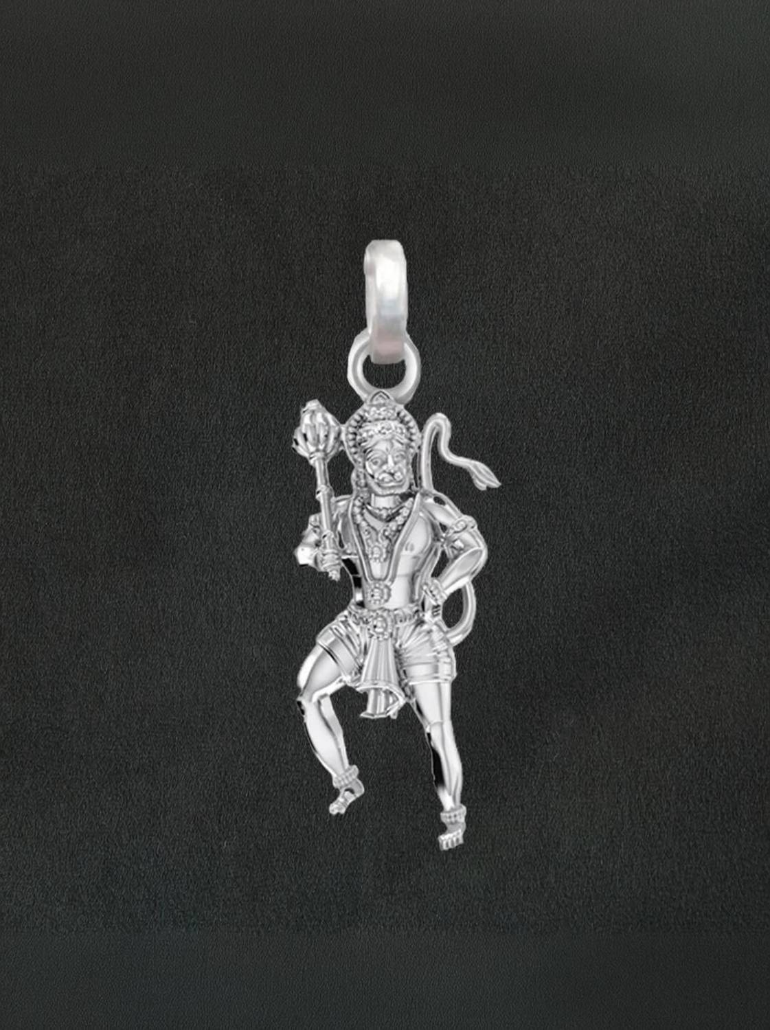 Akshat Sapphire 92.5% Pure Sterling Silver God Hanuman Bajrang Bali Pendant Locket For Kids Sterling Silver Pendant