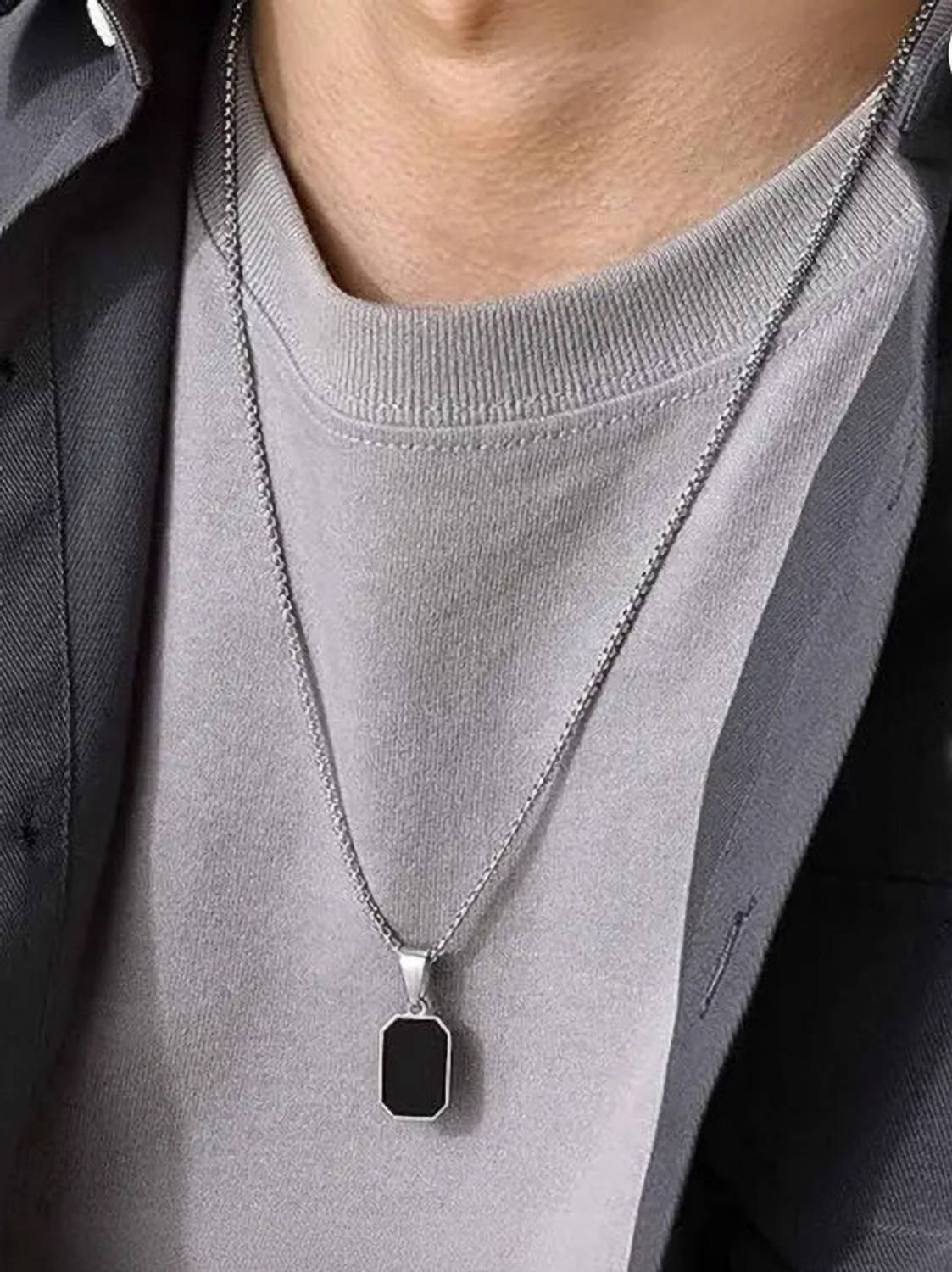 BSKSTore Trending locket For Boys,Men New Fashion Silver Stainless Steel Locket