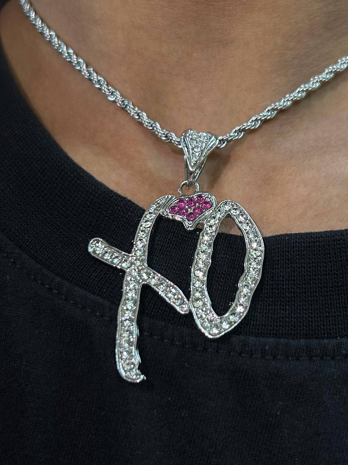 FashionLobby Silver Moissanite Stainless Steel Pendant Necklace - Image 4