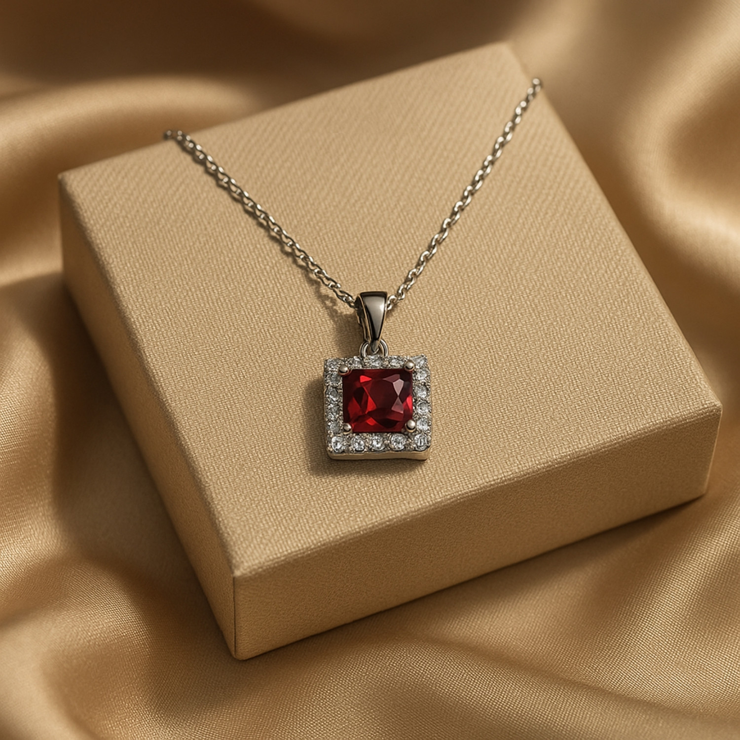 Image of Zarkan Rhodium Cubic Zirconia Sterling Silver Pendant