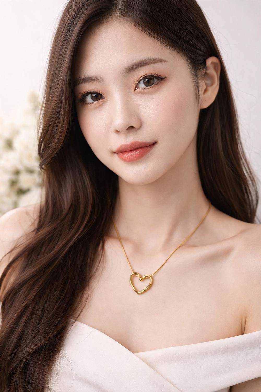 जेवर्ण Gold Open Heart Pendant Necklace - Image 3