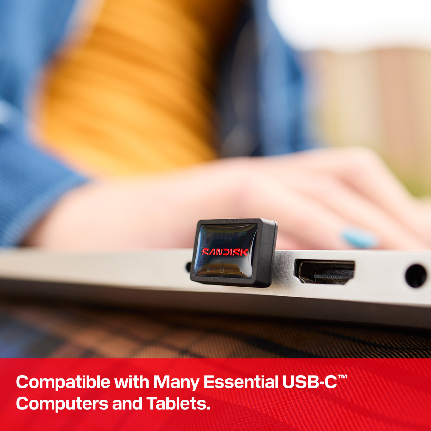 Image of SanDisk Extreme Fit 64 GB OTG Drive Compatible with Desktop Computer, Laptop, Television, Mobile, Tablet USB 3.2 Plastic Case