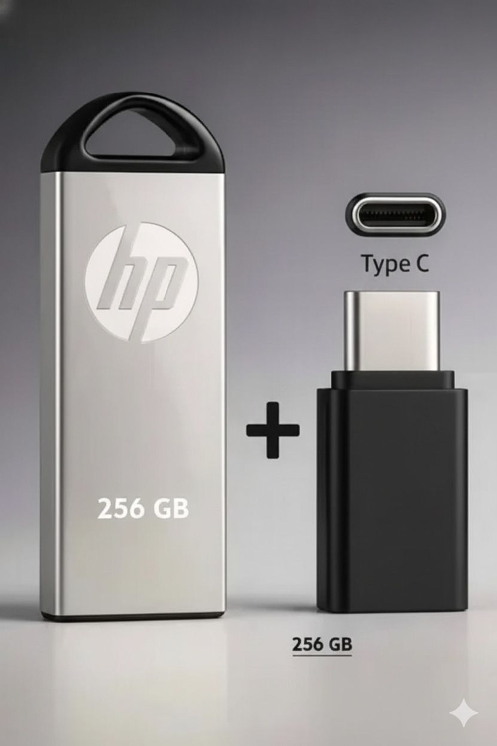 Image of HP V229 256GB USB 2.0 Pen Drive | High Speed Flash Drive for Laptop Type c OTg free 256 GB Pen Drive Compatible with Audio Player, Desktop Computer, Gaming Console, Laptop, Mobile, Tablet, Television USB 2.0 Metal Case