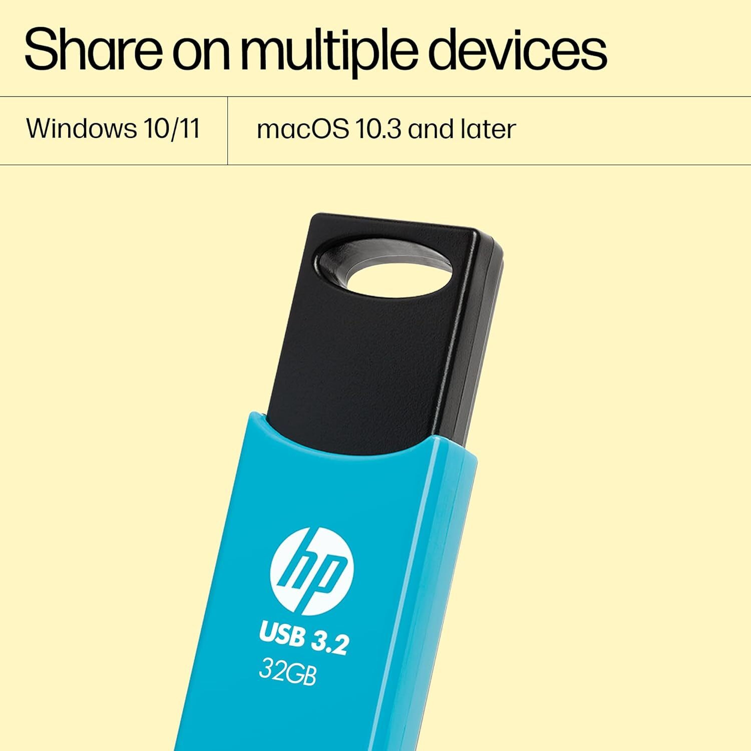 Image of HP 712w 32GB USB 3.2 Flash Drive 32 GB Pen Drive Compatible with Laptop, Mobile, Desktop Computer, Netbook, Television, Gaming Console USB 3.2 Metal Case