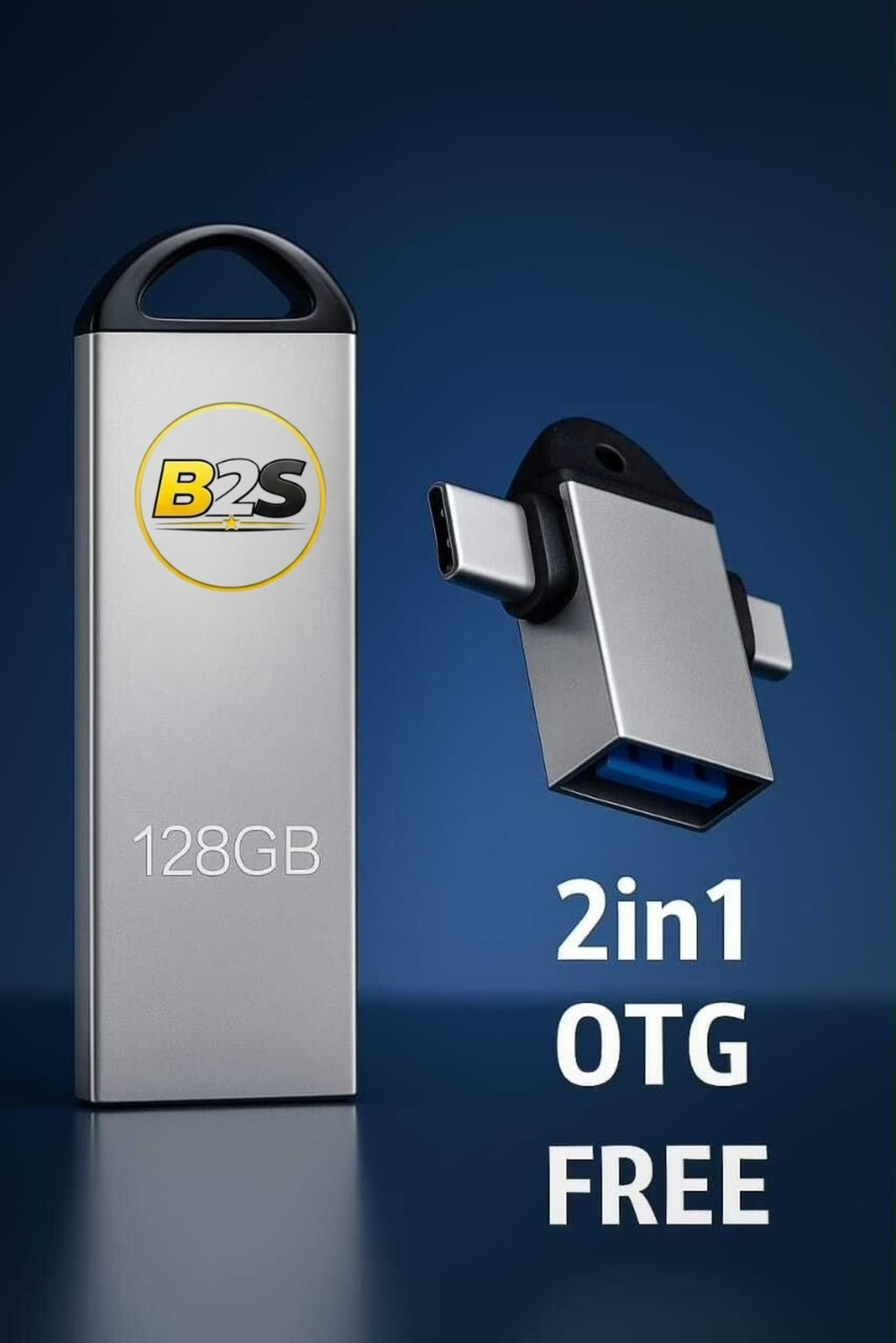 Image of B2S BS-128G 128 GB Pen Drive Compatible with Desktop Computer, Laptop, Mobile, Tablet, Audio Player USB 2.0 Metal Case