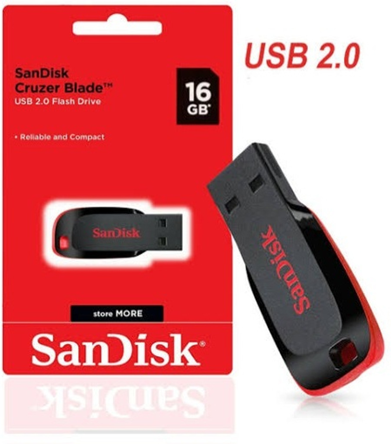 Image of Pendarive Sandisk pendrive 16 GB Pen Drive Compatible with Audio Player, Desktop Computer, Gaming Console, Laptop, Mobile, Tablet USB 2.0 Plastic Case