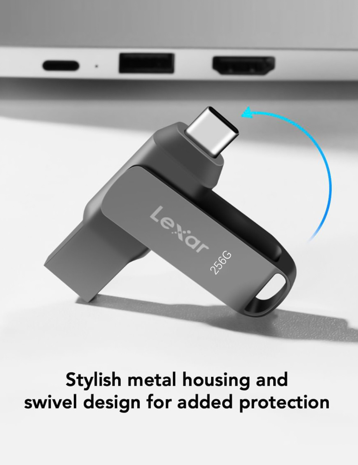 Image of Lexar Dual USB Flash Drive 256GB (Type-C & Type-A, USB 3.1, 100MB /s) 256 GB Pen Drive Compatible with Mobile, Laptop, Desktop Computer USB 3.1 Metal Case