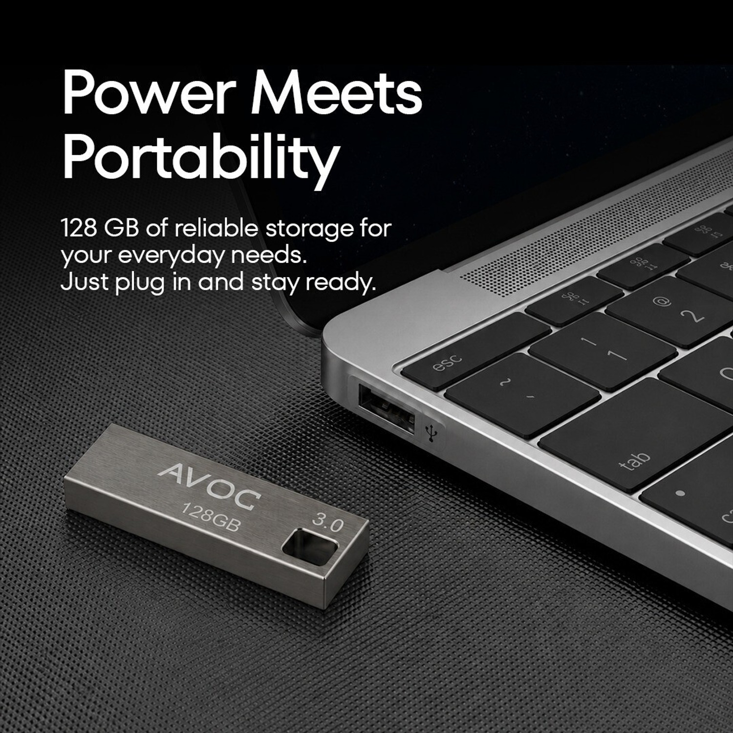 Image of AVOC FLASH HIGH Speed Metal USB Flash Drive F02 128 GB Pen Drive Compatible with Laptop, Desktop Computer, Audio Player USB 3.0 Metal Case
