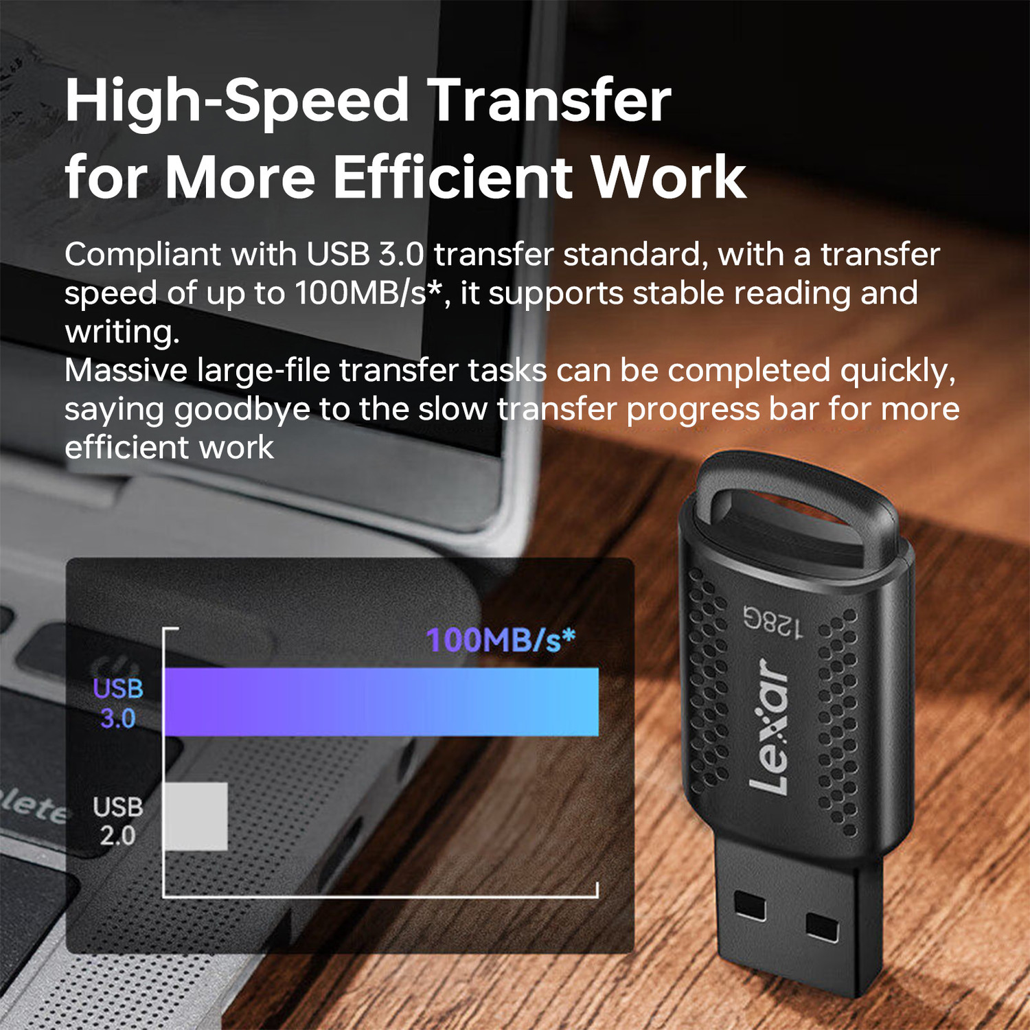 Image of Lexar JumpDrive V400 128GB USB 3.2 Gen 1 Flash Drive (Up to 100MB /s) 128 GB Pen Drive Compatible with Desktop Computer, Mobile USB 3.2 Plastic Case