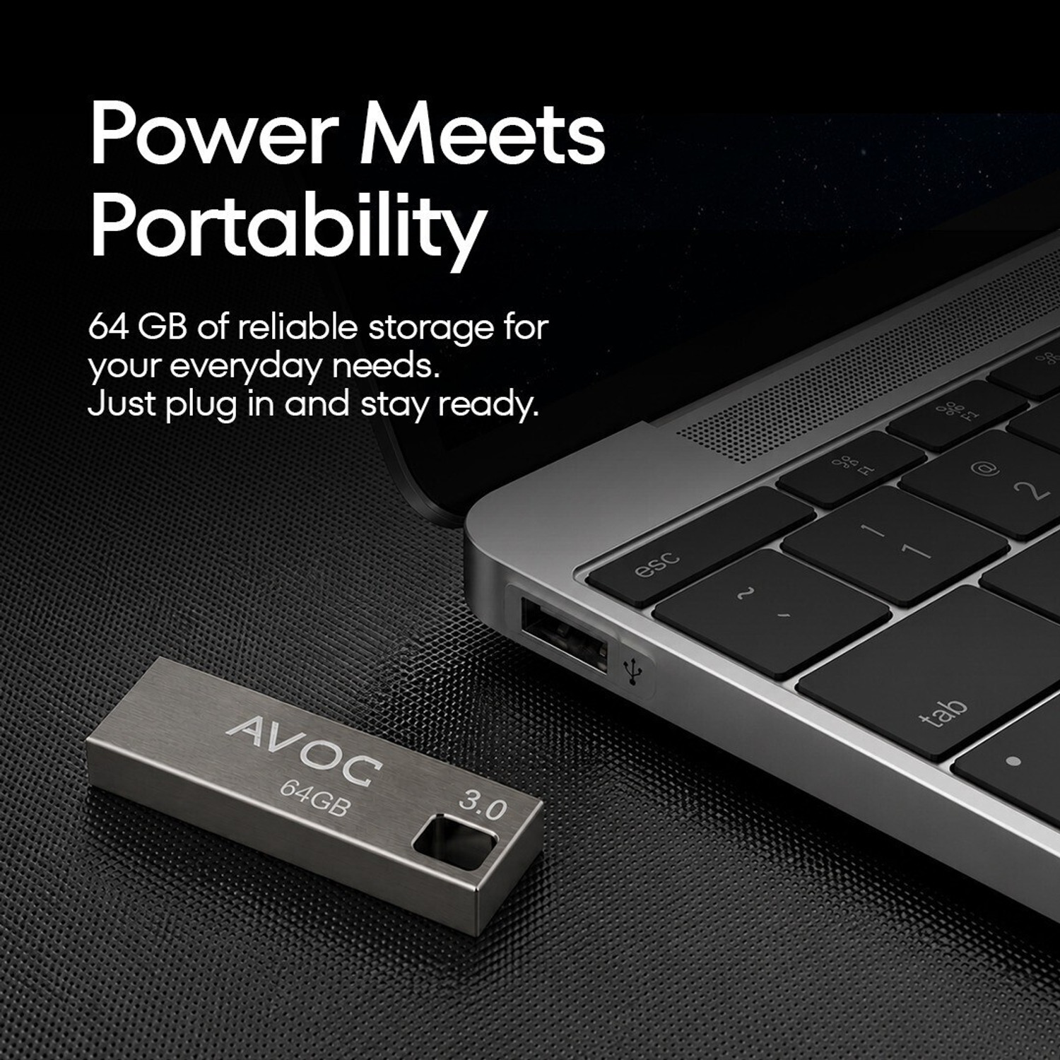 Image of AVOC FLASH HIGH Speed Metal USB Flash Drive F02 64 GB Pen Drive Compatible with Laptop, Desktop Computer, Audio Player USB 2.0 Metal Case