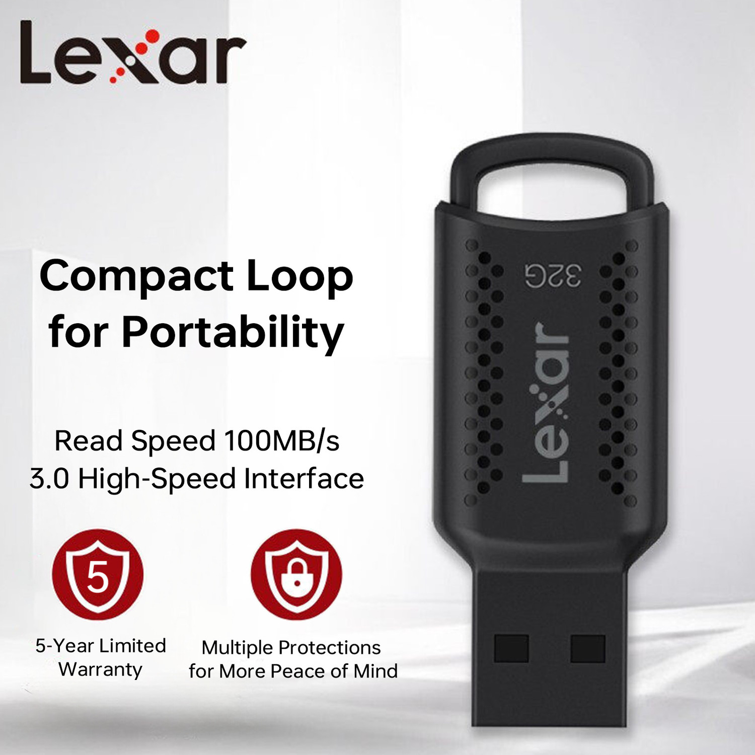 Image of Lexar JumpDrive V400 32GB USB 3.2 Gen 1 Flash Drive (Up to 100MB /s) 32 GB Pen Drive Compatible with Desktop Computer, Mobile USB 3.2 Plastic Case
