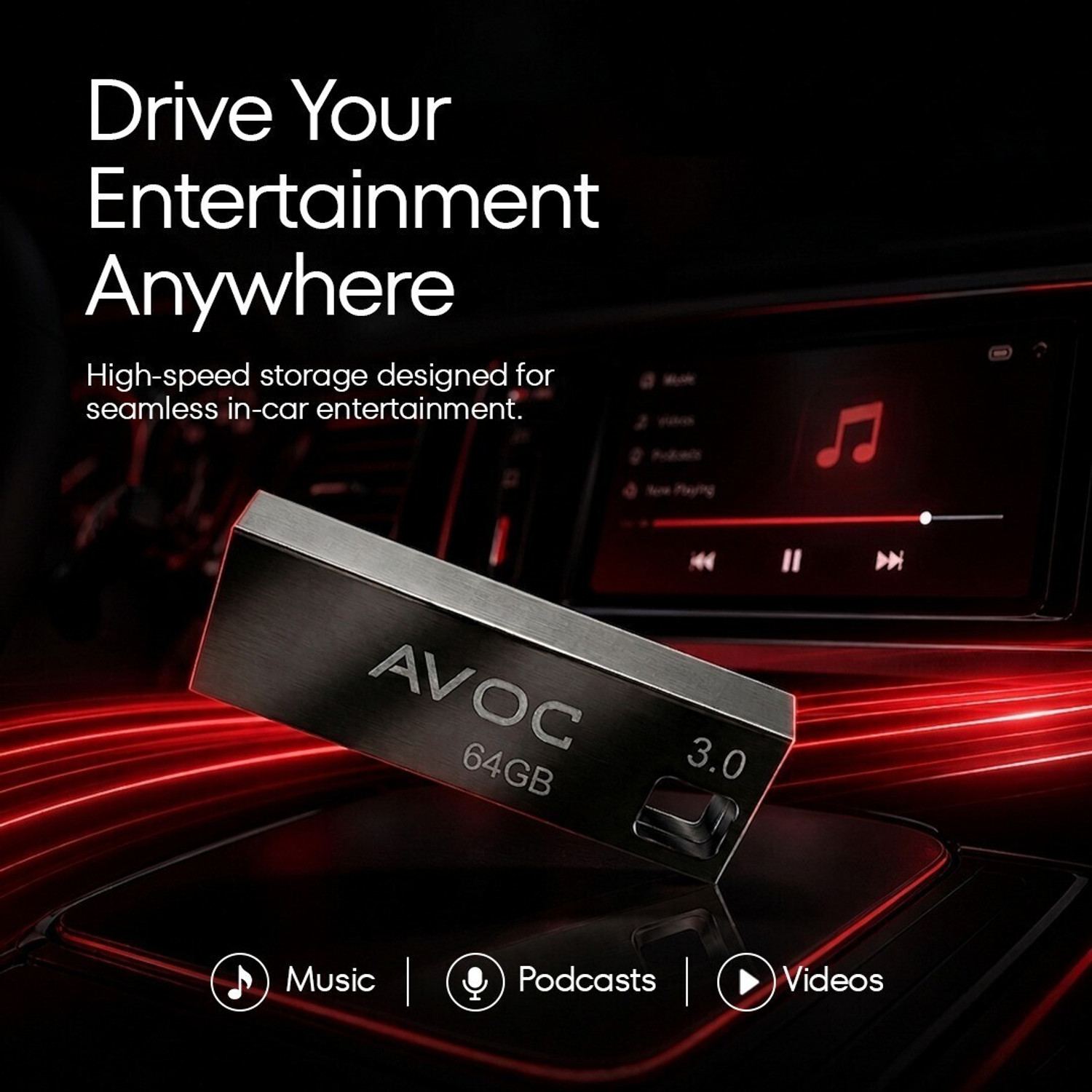 Image of AVOC FLASH HIGH Speed Metal USB Flash Drive F02 64 GB Pen Drive Compatible with Laptop, Desktop Computer, Audio Player USB 2.0 Metal Case