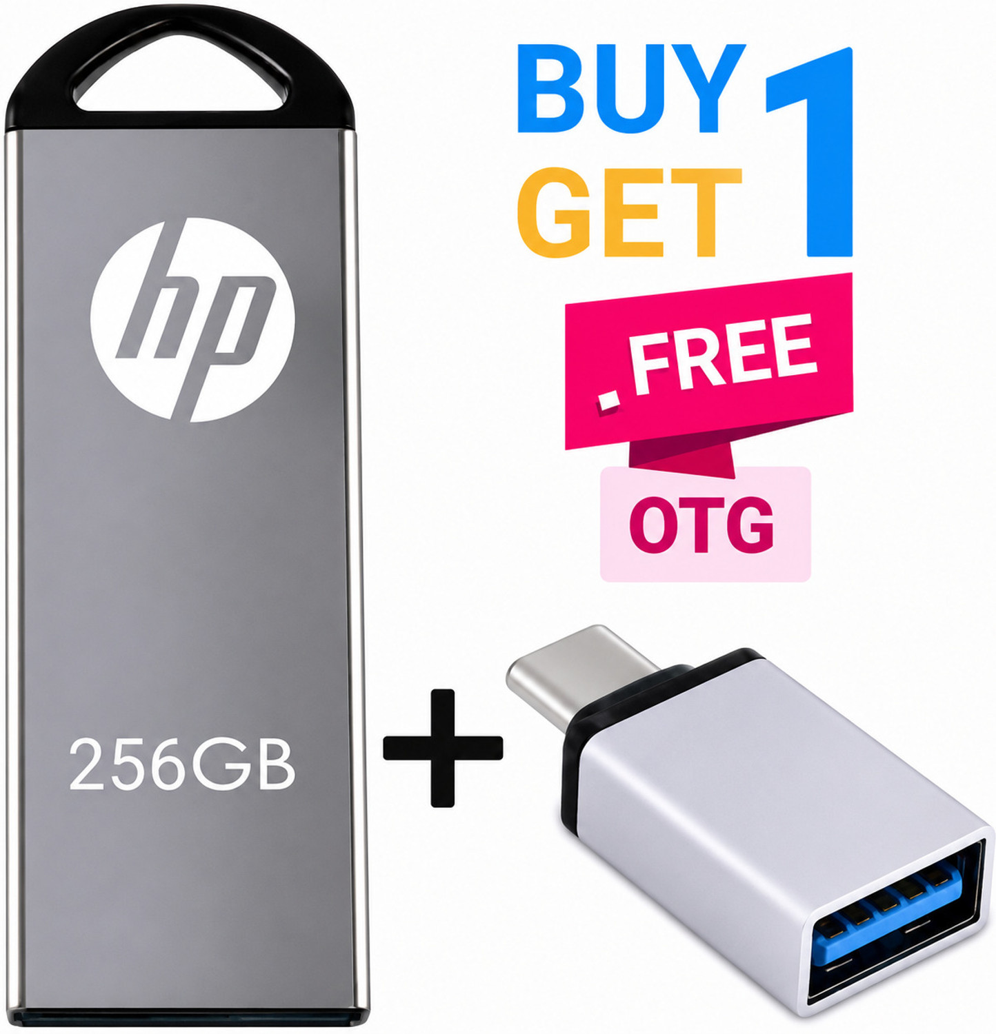 Image of HP 256gb pen drive 256 GB Pen Drive Compatible with Mobile, Laptop, Tablet USB 2.0, USB 3.0 Metal Case