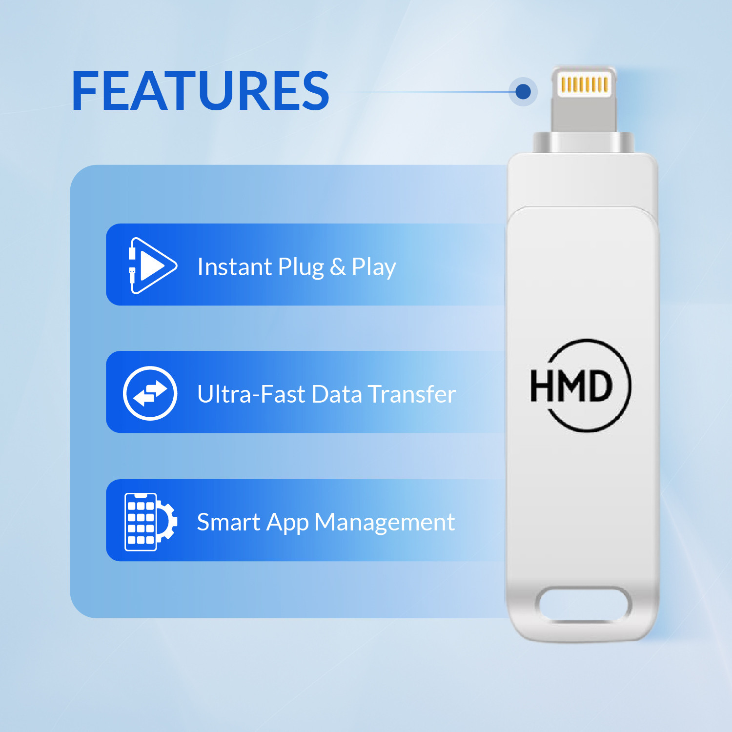 Image of HMDO 2TB 3.0 Pen Drive for iPhone, USB Memory Stick Thumb Drives High Speed 2 TB OTG Drive Compatible with Gaming Console, Tablet, Laptop, Television USB 3.0 Metal Case
