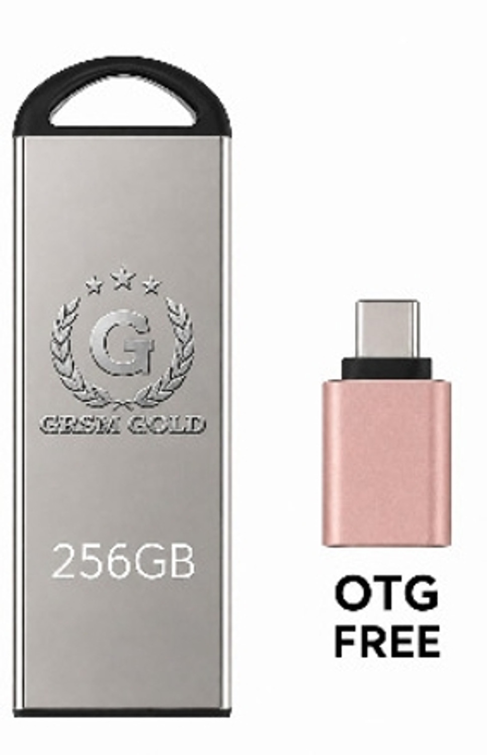 Image of GRSM GOLD GR 256 GB Pen Drive Compatible with Audio Player, Desktop Computer, Gaming Console, Laptop, Mobile USB 2.0, USB 3.0 Metal Case
