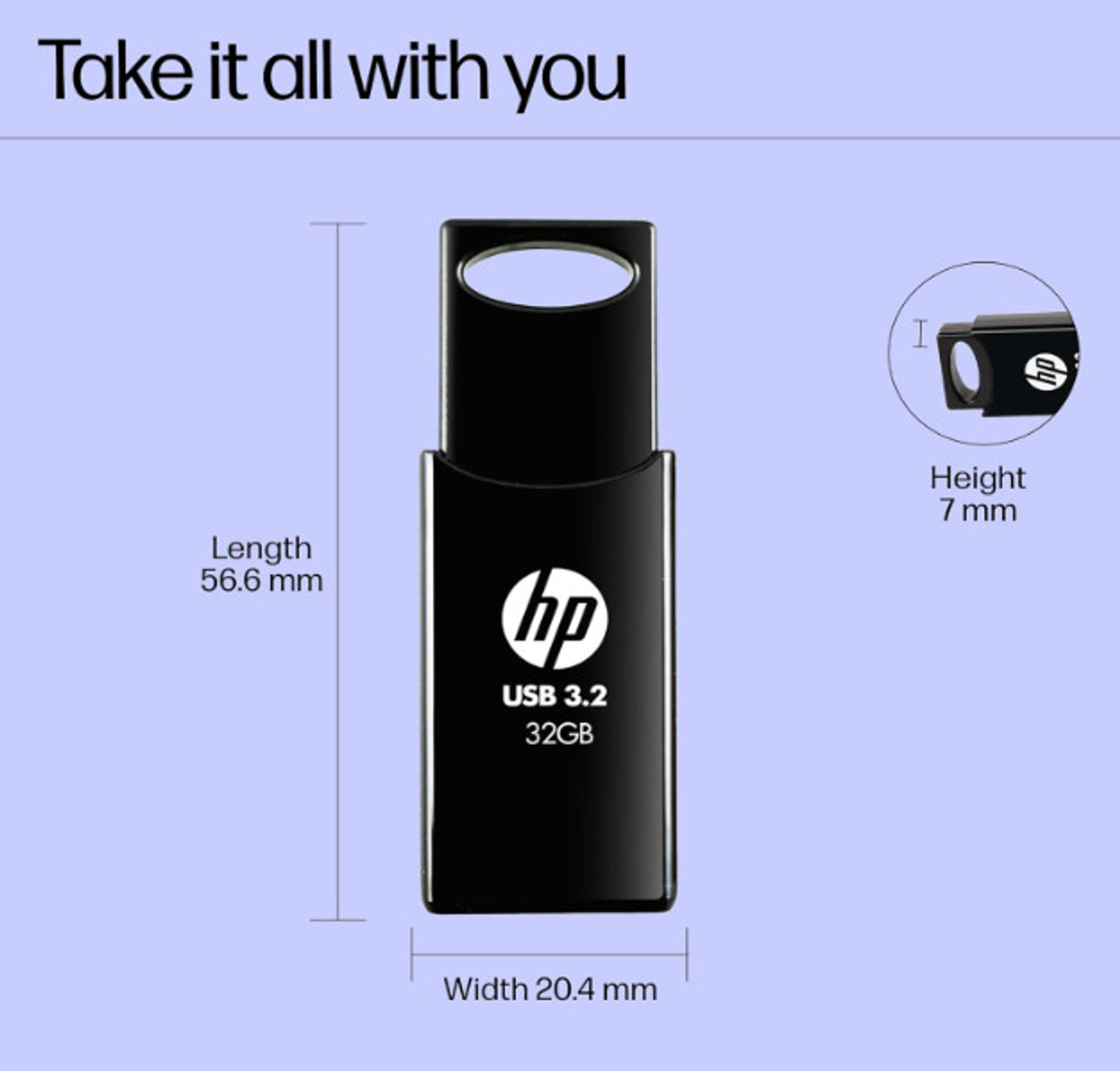 Image of hphp 712w USB 3.2 256 GB Pen Drive Compatible with Laptop, Desktop Computer USB 3.2 Plastic Case