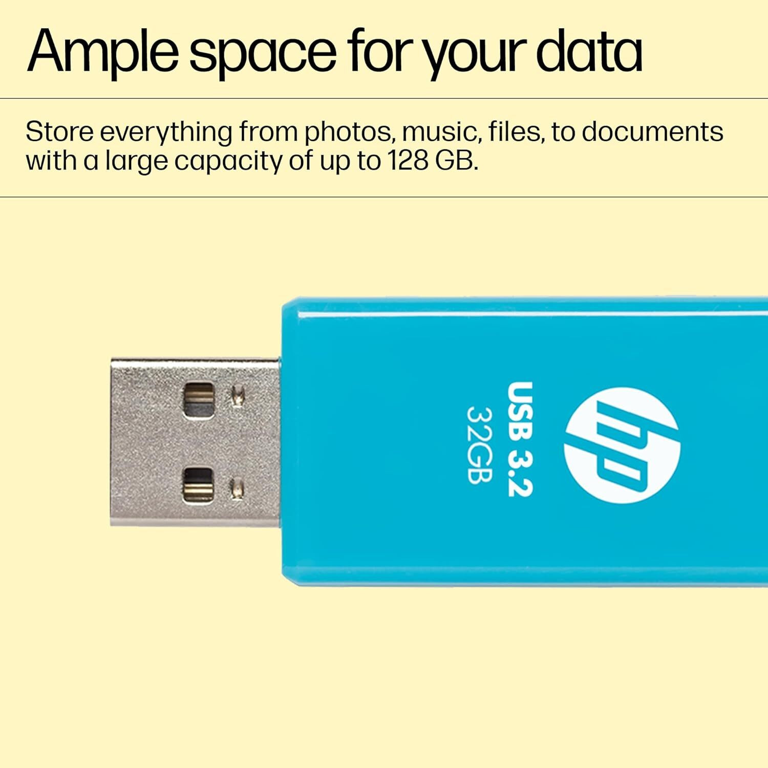 Image of HP 712w 32GB USB 3.2 Flash Drive 32 GB Pen Drive Compatible with Laptop, Mobile, Desktop Computer, Netbook, Television, Gaming Console USB 3.2 Metal Case
