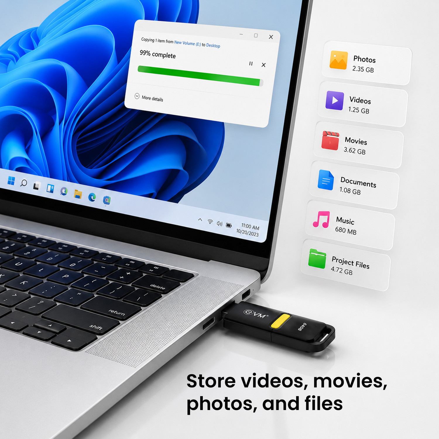 Image of EVM ENX /64G 64 GB Pen Drive Compatible with Laptop, Desktop Computer, Audio Player, Television USB 3.2 Plastic Case