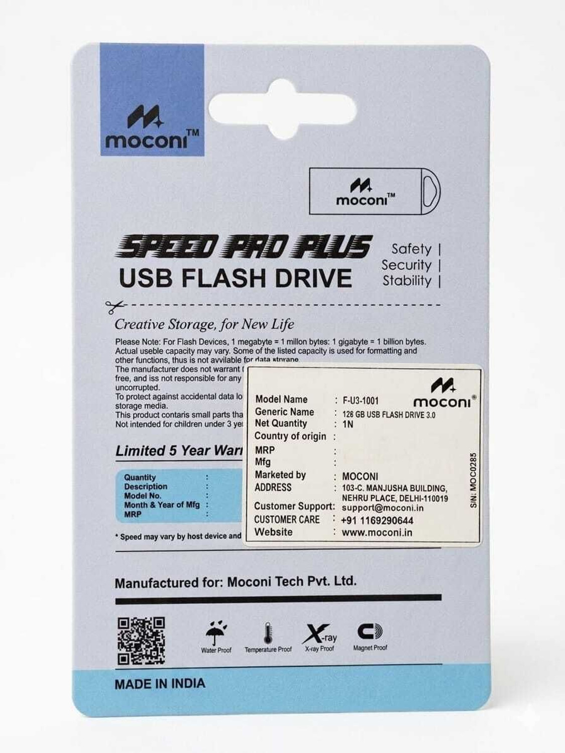 Image of MOCONI F-U3-1001 128 GB Pen Drive Compatible with Desktop Computer, Laptop, Mobile, Tablet, Television USB 3.0 Metal Case