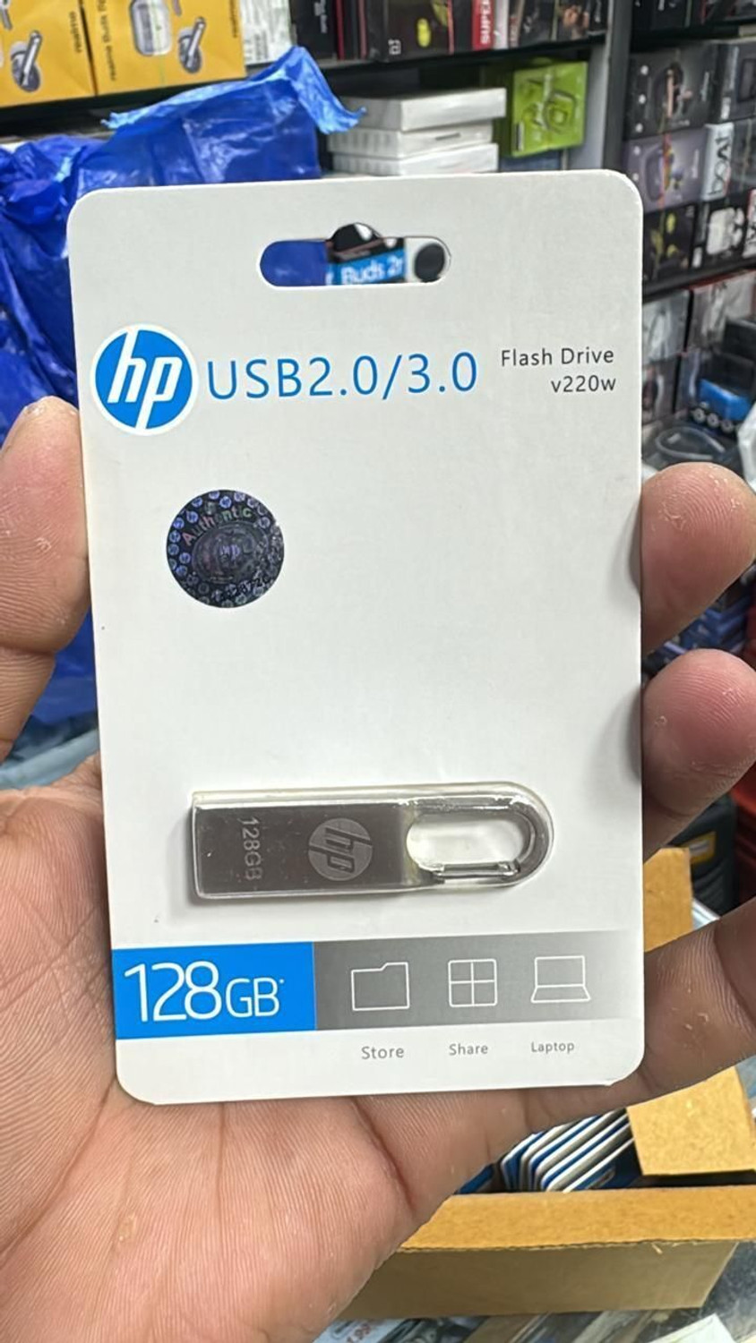 Image of HP V220w LR 128 GB Pen Drive Compatible with Laptop, Mobile USB 2.0, USB 3.0 Metal Case