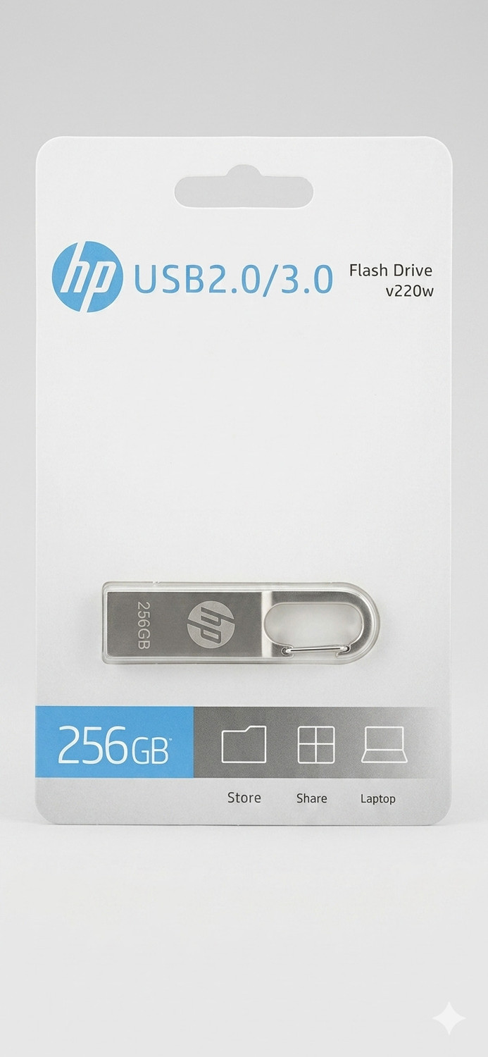 Image of HP new v260w 256 GB Pen Drive Compatible with Laptop, Mobile USB 2.0, USB 3.0 Metal Case