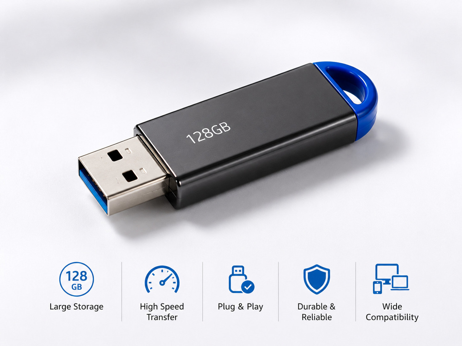 Image of CUBRIX Flash Drive 128GB 128 GB Pen Drive Compatible with Audio Player, Desktop Computer, Gaming Console, Laptop, Mobile, Netbook, Tablet, Television USB 2.0, USB 3.0 Metal Case