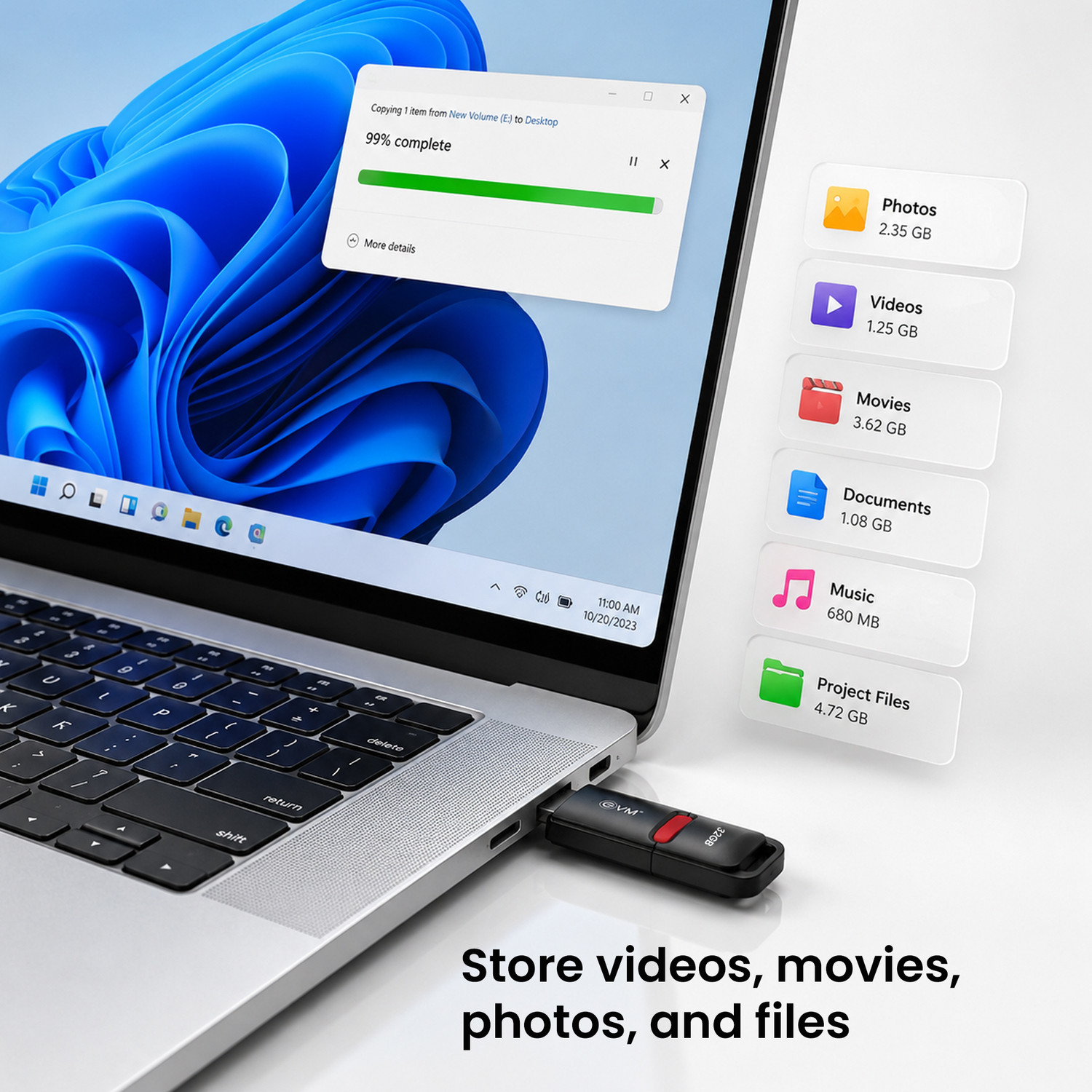 Image of EVM ENX /32G 32 GB Pen Drive Compatible with Laptop, Desktop Computer, Audio Player, Television USB 3.2 Plastic Case